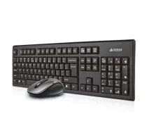 A4Tech 7100N RF Wireless QWERTY English Black desktop keyboard with mouse