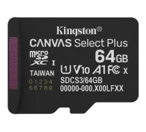 Kingston Canvas Select Plus 64GB microSDXC UHS-I Memory Card, 100MB/s