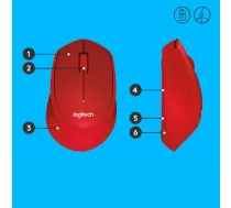 MOUSE USB OPTICAL WRL M330/SILENT RED 910-004911 LOGITECH