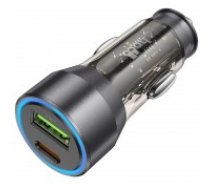 Car charger HOCO NZ12A (1xUSB 1xUSB-C) black