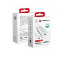 Charger Forcell + type-C kabelis (1xUSB 2.4A 18W) white