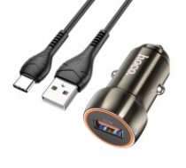 Auto lādētājs Hoco Z46 USB-A 18W QC3.0 + Type-C pelēks