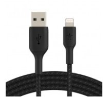 USB kabelis Belkin Boost Charge Braided USB-A to Lightning 1.0m melns