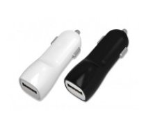 Auto lādētājs Tellos ar USB savienotāju (dual) (1A+2A) melns