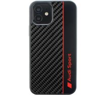 Audi Oglekļa šķiedras svītra iPhone 11 / Xr 6.1" melns/melns cietais apvalks AUS-TPUPCIP11-R8/D1-BK