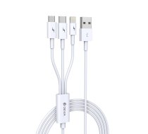Devia kabelis 3in1 Smart EC141 USB - Lightning + USB-C + MicroUSB 1,2 m 2A balts