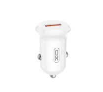 XO automašīnas lādētājs CC68 18W QC 1x USB balts