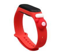 Siksna Xmas Xiaomi Mi Band 3 / 4 Ziemassvētku silikona siksna aproce ar cimdu - sarkana