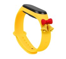 Siksna Xmas Xiaomi Mi Band 3 / 4 Ziemassvētku silikona siksna aproce ar zvaniņiem - dzeltena
