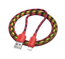 Kabelis USB A uz Lightning Hoco 2,4A 1 m X116 gradienta sarkana
