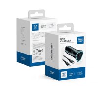 BLUE STAR automašīnas lādētājs 3A 20W Type C + kabelis Type C uz Type C PD QC3.0 AFC melns