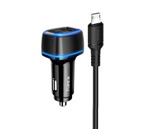 KAKU Automašīnas lādētājs KSC-528 Shengyu - 2xUSB - 2,8A ar USB uz Micro USB melns