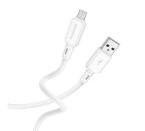 Borofone kabelis BX94 Crystal krāsa - USB uz Micro USB - 2,4A 1 metrs balts