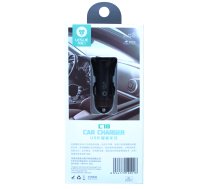 Auto lādētājs Leslie C18 ar 2 USB 2.4A (1A+2A) melns