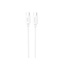 Dudao L4C USB-C / USB-C 30W kabelis 1.2m - balts