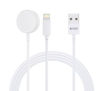 Tech-Protect UltraBoost 2in1 magnētiskais lādētājs ar USB-C / Lightning kabeļiem Apple Watch 1.5m - balts