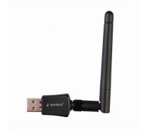 GEMBIRD tīkla karte USB A ar noņemamu antenu WiFi WNP-UA300P-02 melna