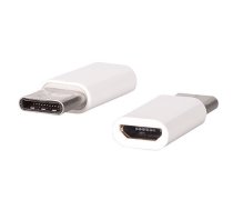 Lādētāja adapteris - Type C uz Micro USB - balts