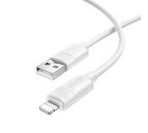Borofone kabelis BX123 Leya - USB uz Lightning - 12W 2,4A 1 metrs, balts