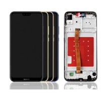 LCD displejs saderīgs ar Huawei P20 Lite ar zilu rāmi HQ