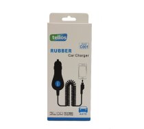 Automašīnas lādētājs Tellos Rubber C001 iPhone 5/5S/SE/6/6S/7/7 Plus/8/8 Plus/X (1A) melns