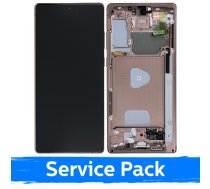 LCD displejs saderīgs ar Samsung N980 (N981) Note 20 ar rāmi / Mystic Bronze / (Service Pack)