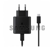 Samsung EP-TA845EWE 45W sienas lādētājs ar USB-C kabeli Samsung EP-DW767JWE 45W 1.8m (OOB Bulk - aizstājēja iepakojums) - melns