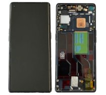 LCD ekrāns Oppo Reno5 Pro 5G ar skārienjutīgo ekrānu un rāmi melns oriģināls (lietots, C klase)