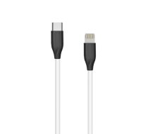 Silicone Kabelis USB Type C- Lightning, 2m (balts)