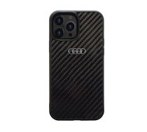 Audi Oglekļa šķiedras iPhone 14 Pro 6.1" melns/melns cietais apvalks AU-TPUPCIP14P-R8/D2-BK
