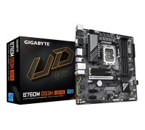 GIGABYTE B760M DS3H GEN5 pamatplate - atbalsta Intel Core 14. paaudzes procesorus, 6+2+1 fāžu digitālais VRM, līdz 5600MHz DDR5, 2xPCIe 4.0 M.2, 2.5GbE LAN, USB 3.2 Gen2