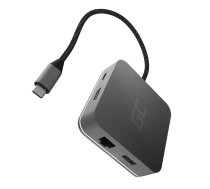 Green Cell AK61 portatīvā datora dokstacija USB 3.2 Gen 1 Type-C sudrabs