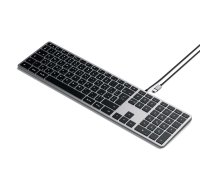 Satechi Slim W3 Wired vadu USB-C QWERTY tastatūra, ST-UCSW3M, kosmosa pelēka