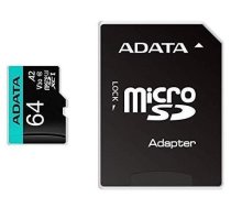 Adata Micro SDXC 64GB atmiņas karte ar adapteri