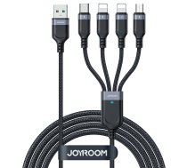 Joyroom Multi-Use Series S-A18 4in1 USB-A - USB-C / Lightning / Lightning / micro USB kabelis 1.2m – melns