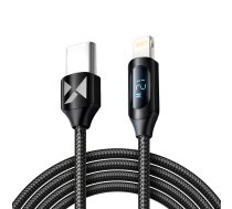 Wozinsky WUCLC2 Lightning - USB-C 36W 480Mb/s kabelis 2m ar ekrānu - melns