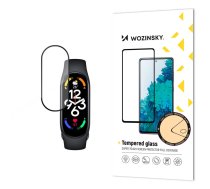 Izturīgs Wozinsky pilnībā līmējamais visa ekrāna rūdītais aizsargstikls ar rāmi Xiaomi Mi Band 8 - melns
