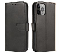 Magnētiskais viedtālruņa apvalks Xiaomi 14 Pro ar atloku un maku - melns
