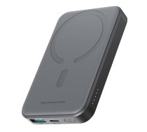 Mini magnētiskais portatīvais lādētājs Joyroom JR-W020 5000mAh USB-A USB-C 20W (melns) + USB-C / USB-C kabelis