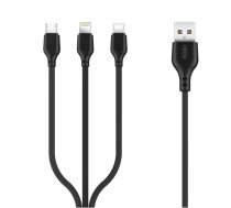 XO kabelis NB103 USB - microUSB 1,0 m 2,1A melns