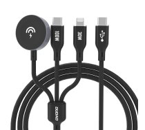 Apple Watch Dudao A12Max+ PD 100W 3in1 uzlādes kabelis: USB-C Lightning 1.2m - melns