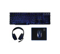 Rebeltec vadu spēļu komplekts tastatūra + austiņas + pele + peles paliktnis SHERMAN
