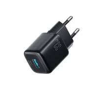 Joyroom JR-TG7 33W USB-A + USB-C sienas lādētājs ar 60W USB-C uz USB-C 1m kabeli melns