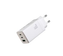 Joyroom JR-TG10 65W GaN 2x USB-C + USB-A sienas lādētājs ar 100W USB-C - USB-C 1.2m kabeli - balts