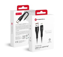 FORCELL F-ENERGY C343 kabelis USB A uz Lightning 2,4A 12W Silicone 1 m melns