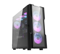 Darkflash DK431 stikla datora korpuss (melns) + 4 RGB ventilatories