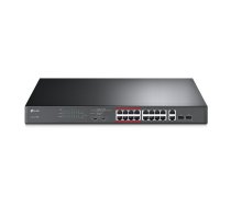 Komutators TP-Link TL-SL1218MP 16 portu 100 Mbps PoE+ 192 W ar 2x Combo SFP