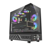 DarkFlash DS950V datora korpuss ar displeju melns ar 6 ventilatoriem