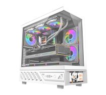 DarkFlash DS950V datora korpuss ar displeju balts ar 6 ventilatoriem