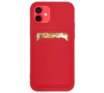 Kartes maciņš silikona maciņš ar kartes nodalījumu dokumentiem Xiaomi Redmi Note 10 5G / Poco M3 Pro sarkans